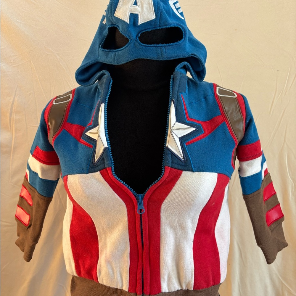 Disney Blue and Red Hooded Sweatshirt with Star Design
